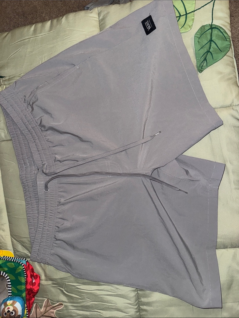 Vans Men Light Gray Athletic Drawstring Shorts
